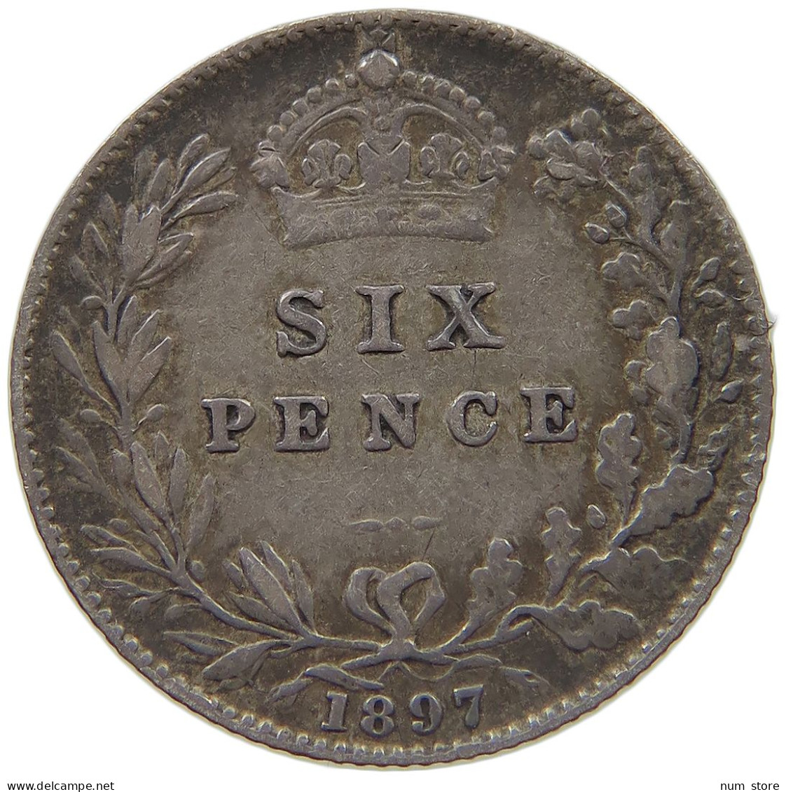 GREAT BRITAIN SIXPENCE 1897 VICTORIA 1837-1901 #MA 022951 - H. 6 Pence