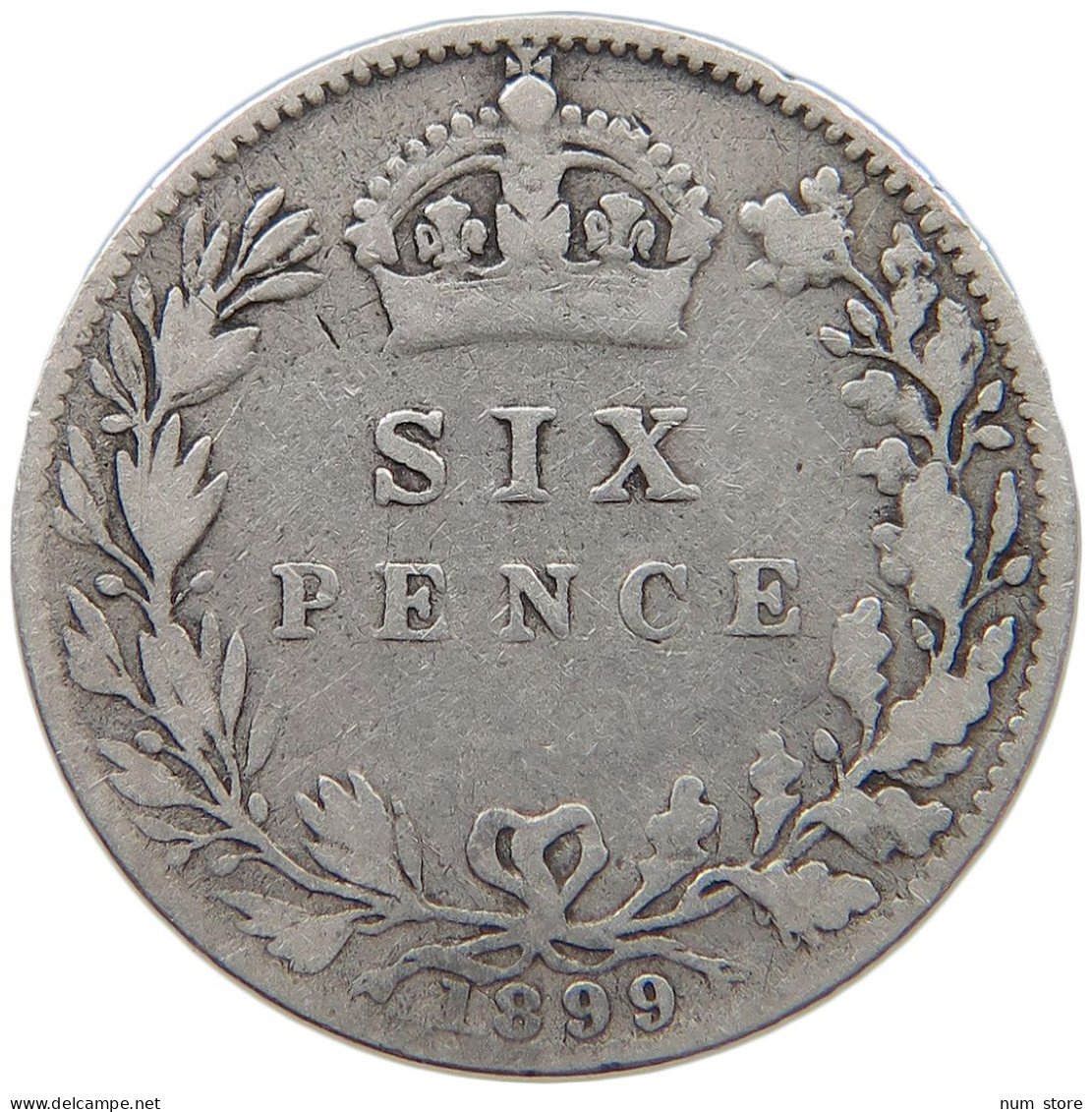 GREAT BRITAIN SIXPENCE 1899 VICTORIA 1837-1901 #MA 024826 - H. 6 Pence