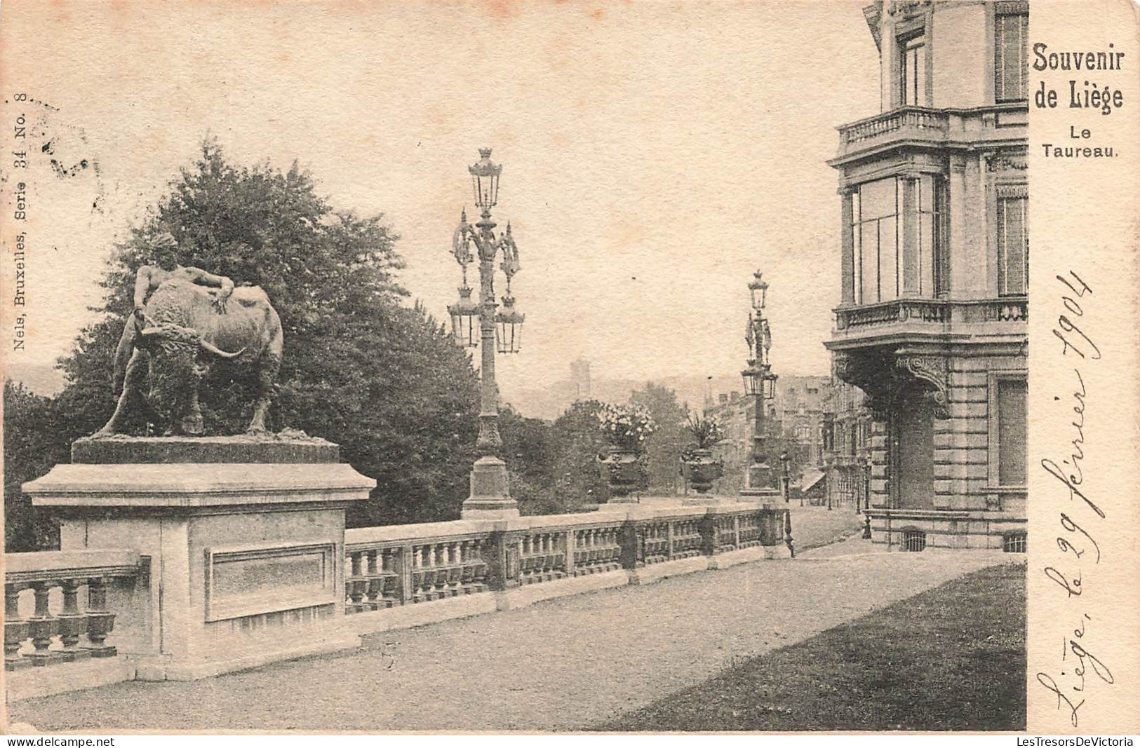 BELGIQUE - Souvenir De Liège - La Statue Du Taureau - Carte Postale Ancienne - Lüttich