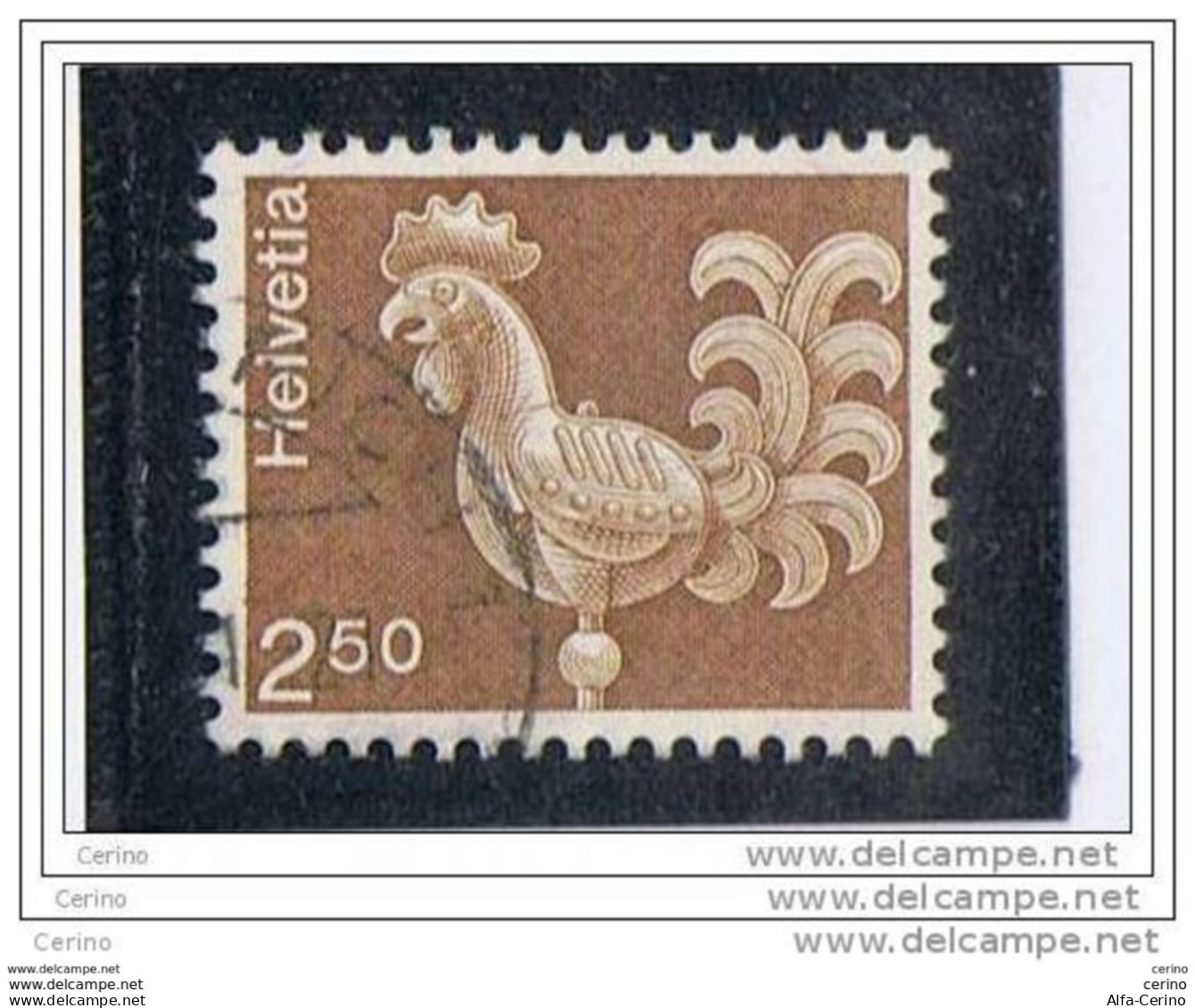 SVIZZERA:  1975  DEFINITIVA  -  2 F. 50  BRUNO  CHIARO  US. -  SETA  VIOLETTO  -  YV/TELL. 991 A - Errors & Oddities