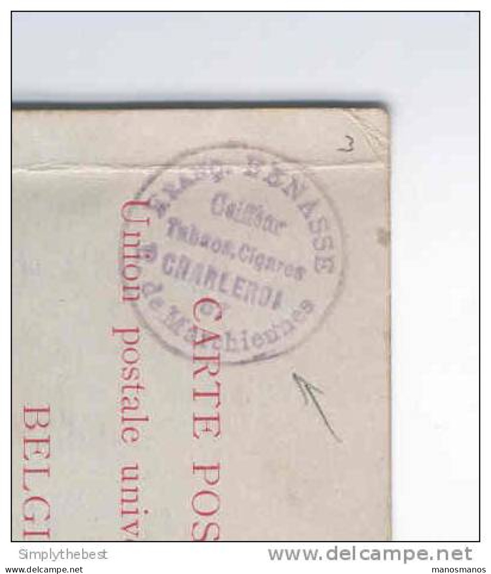 BELGIQUE - TABAC - Entier TP Type No 46 CHARLEROI 1891 - Tabacs Cigares De MARCHIENNES  -- 10/621 - Tabac