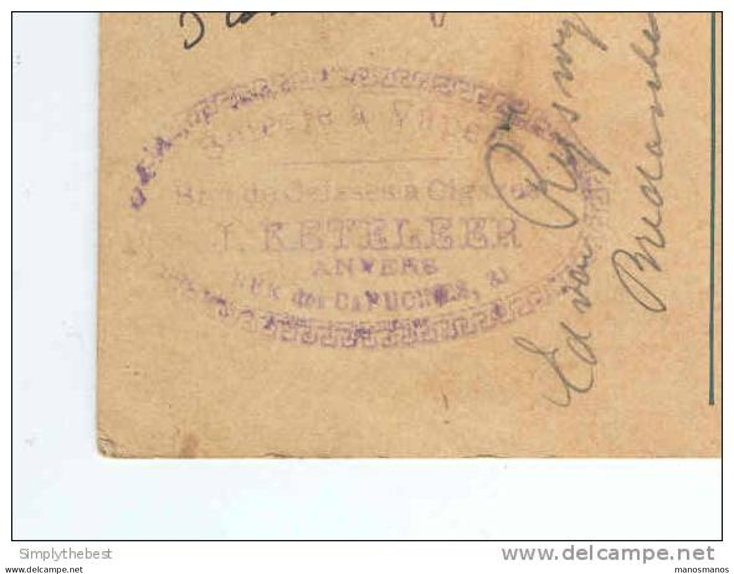 BELGIQUE - TABAC - Entier TP Germania ANVERS 1915 - Cachet Keteleer , Scierie à Vapeur De Caisses à Cigares    -- 10/624 - Tabaco