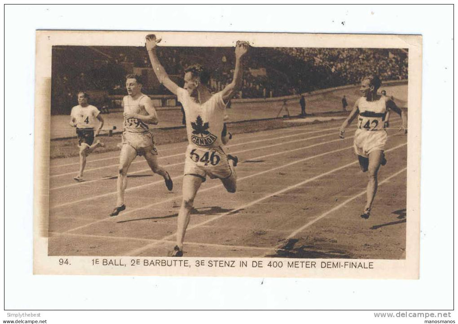 Carte- Vue Officielle Des JEUX OLYMPIQUES AMSTERDAM 1928 - Finale Du 400 M. -Neuve   --  JJ425 - Sommer 1928: Amsterdam