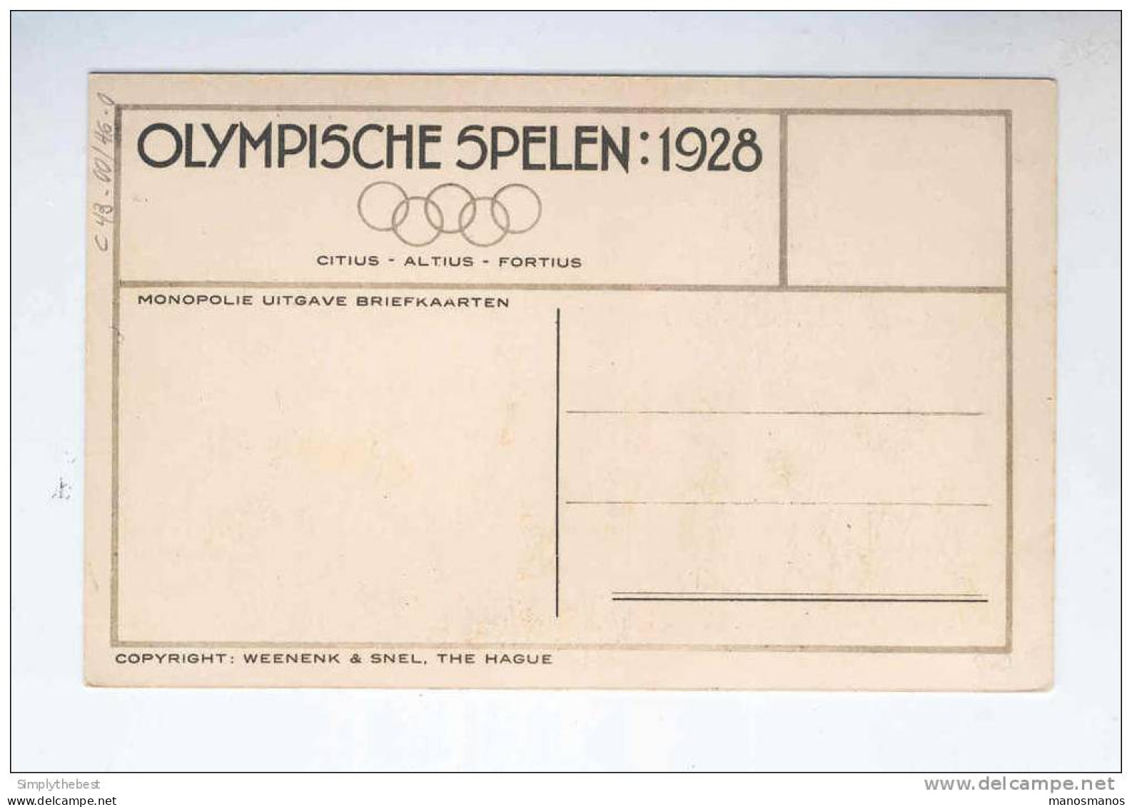 Carte- Vue Officielle Des JEUX OLYMPIQUES AMSTERDAM 1928 - Gymnastique Dames -Neuve   --  JJ423 - Sommer 1928: Amsterdam