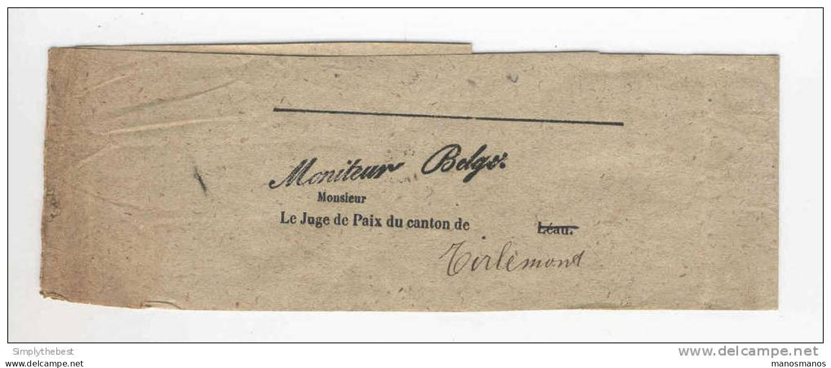 Bande De Journal En FRANCHISE En 1871 - Moniteur Belge Vers Juge De Paix à LEAU , Réexpédiée TIRLEMONT  --  MM470 - Portofreiheit