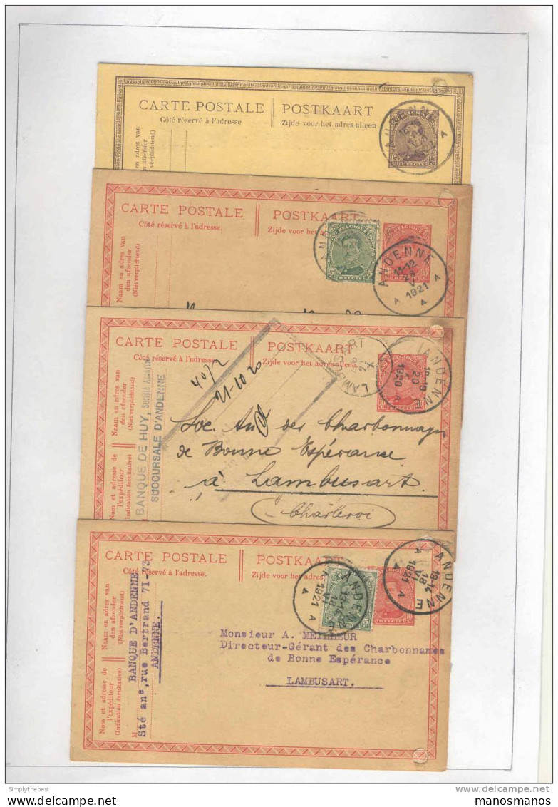 ANDENNE - 9 Entiers 1913 / 1925 - Divers Cachets Privés , ...  --  MM507 - Cartoline 1909-1934