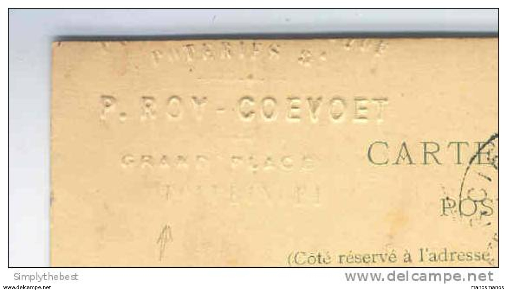 Entier Type TP 45  POPERINGHE 1888  - Cachet Privé En Relief  Poteries Roy - Coevoet  -- B3/286 - Postkarten 1871-1909