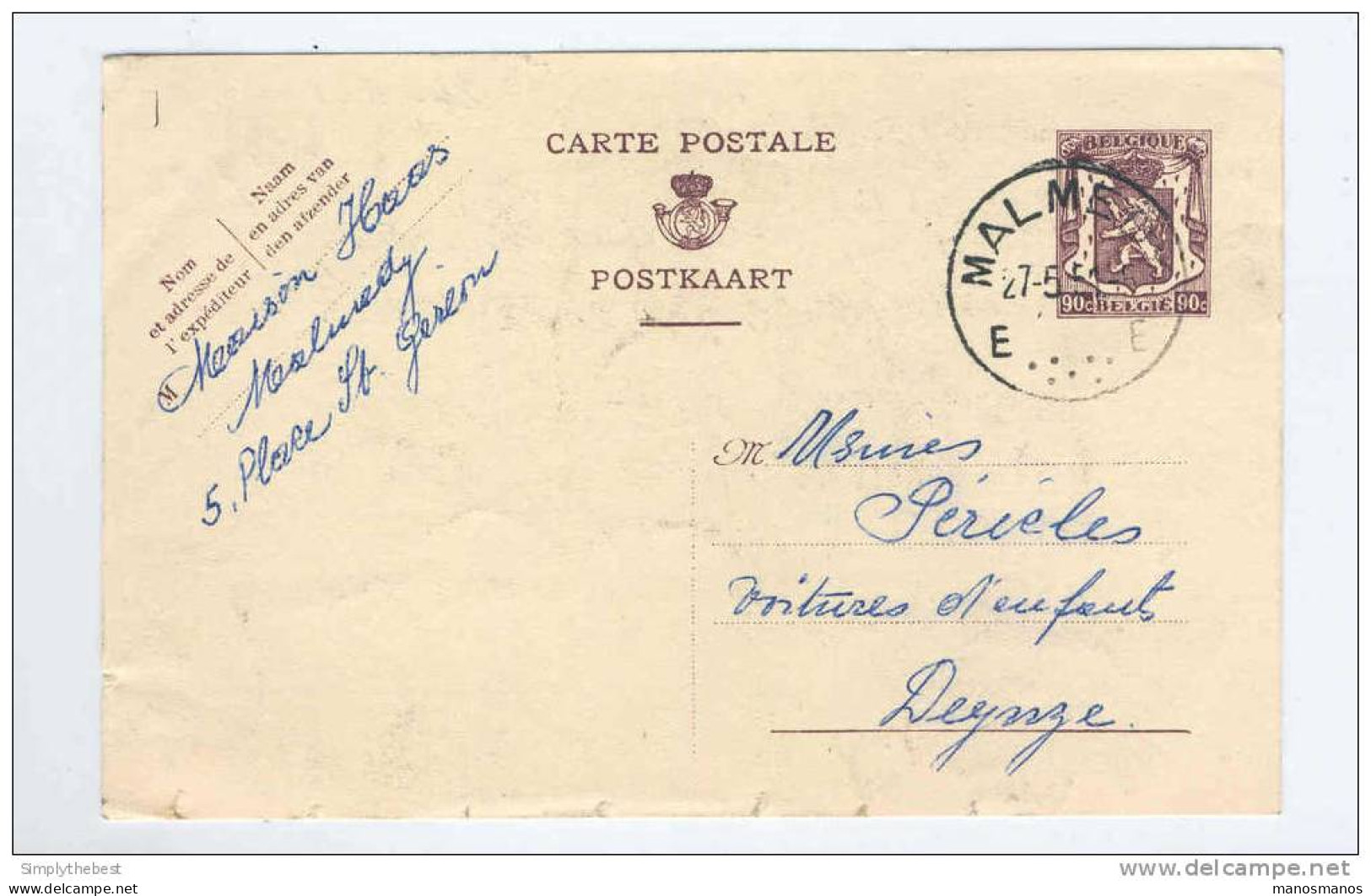 CANTONS DE L'EST - 2 X Entier Postal Sceau De L'Etat MALMEDY 1951 - Bons De Commande Maison Haas  --  MM139 - Postkarten 1934-1951