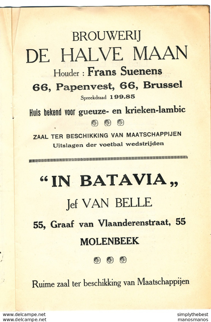 ZZ970 - Thème BRASSERIE - Programme Toneelmaatschappij Molenbeek St Jean 1925 - PUB Brouwerij De Halve Maan - Birre