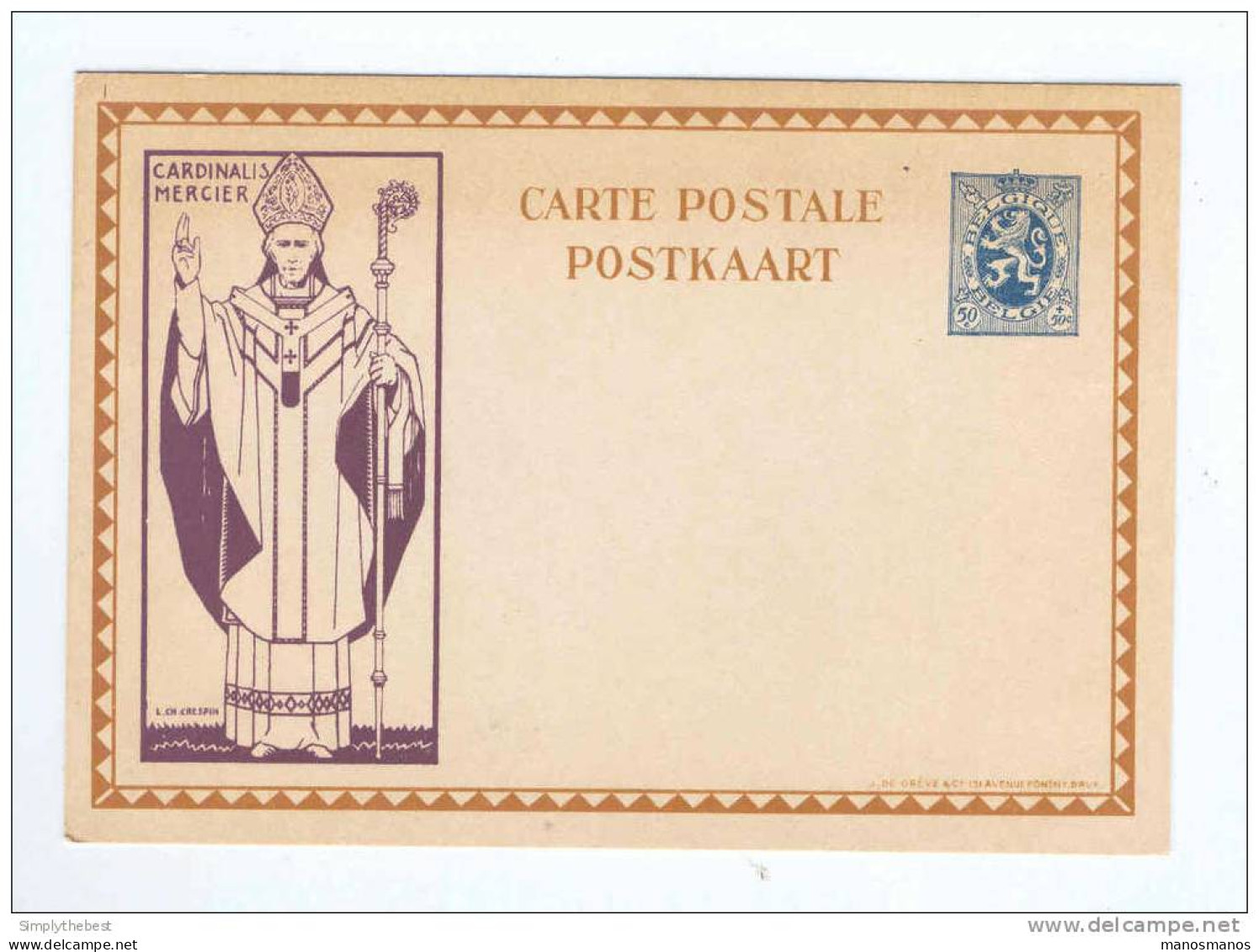 Carte Illustrée Cardinal Mercier 50 C - Non Circulée --  B7/013 - Cartoline Illustrate (1971-2014) [BK]