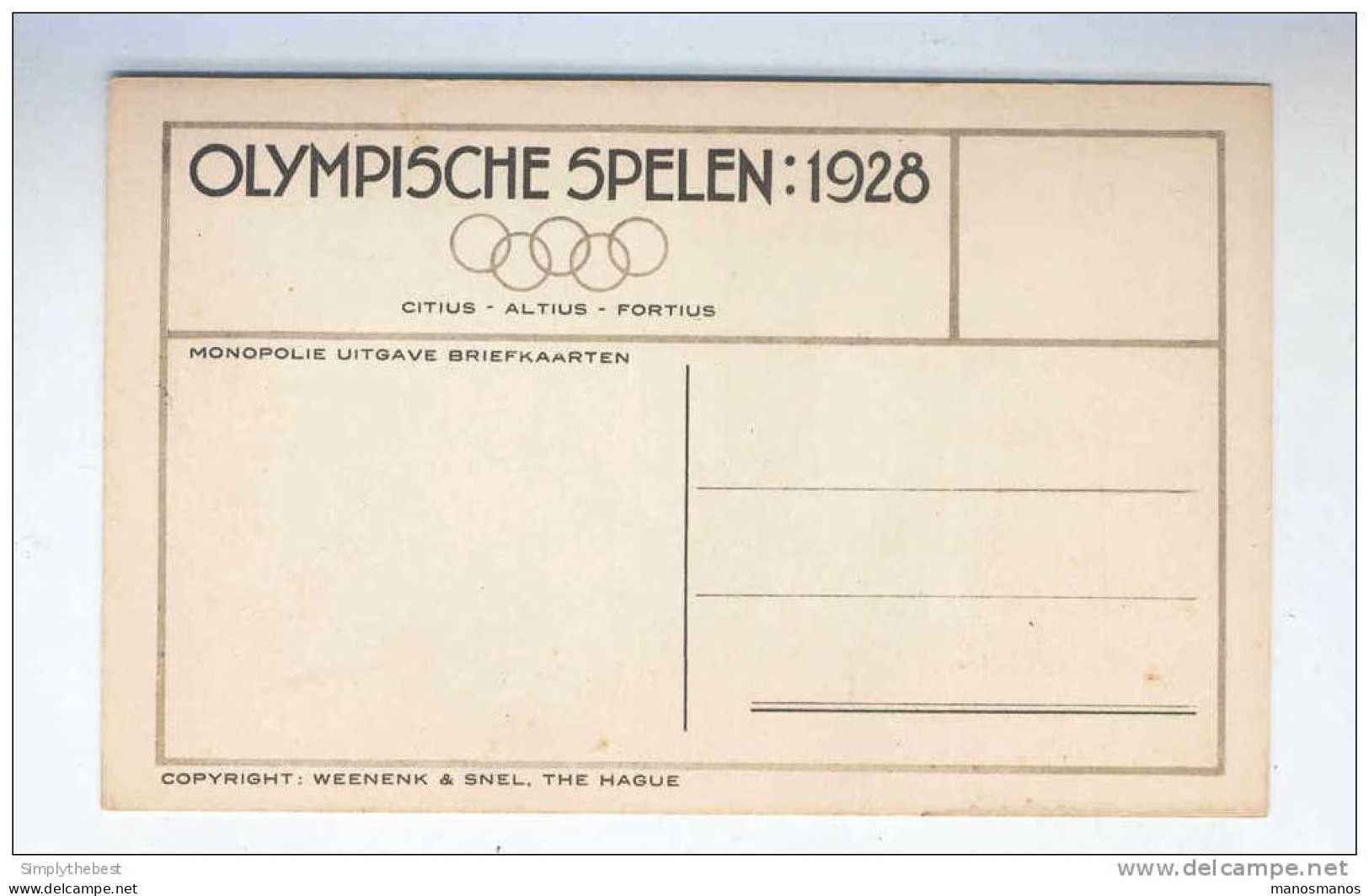 Carte- Vue Officielle Des JEUX OLYMPIQUES AMSTERDAM 1928 - FOOTBALL Keeper Uruguay - Neuve  --  PP968 - Zomer 1928: Amsterdam