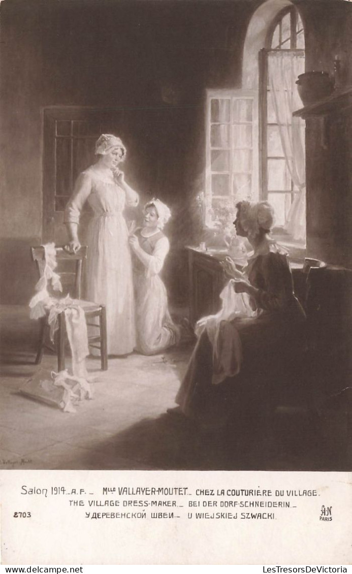 MUSEE - Salon 1914 - Mlle Vallaver Moutet - Chez La Couturière Du Village - Carte Postale Ancienne - Musées