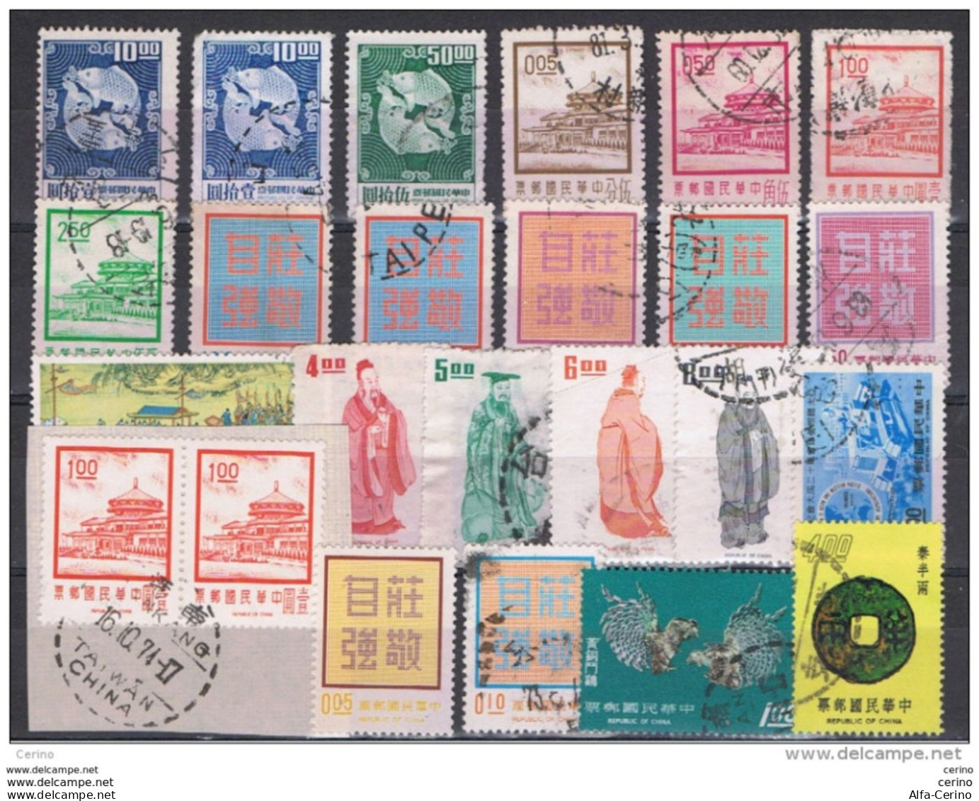 TAIWAN:  1969/75  DIFFERENTS  -  LOT  24  USED  STAMPS  -  YV/TELL. 651//1016 - Oblitérés