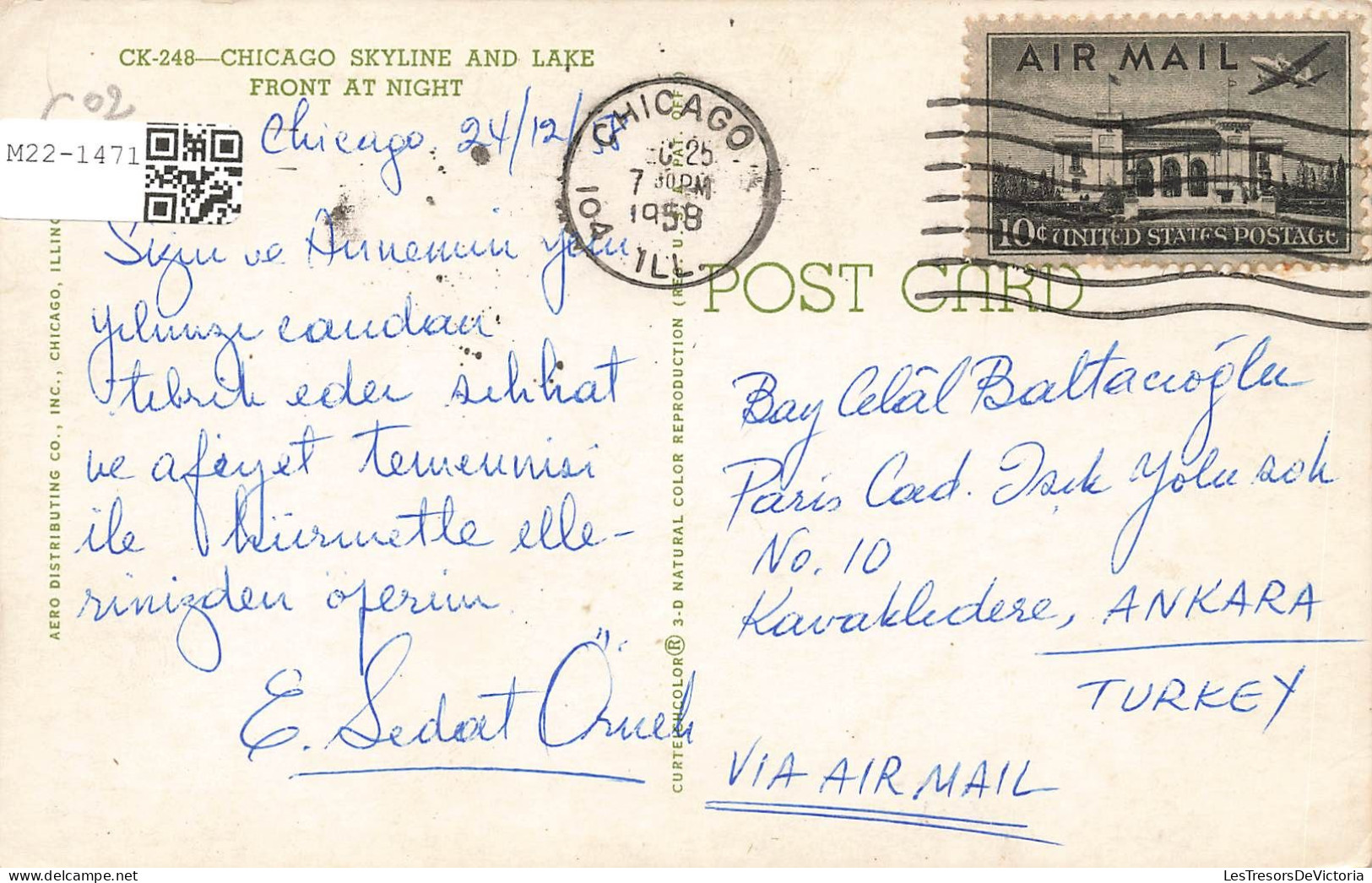 ETATS-UNIS - Chicago - Horizon De Chicago Et Bord De Lac La Nuit - Colorisé - Carte Postale - Chicago