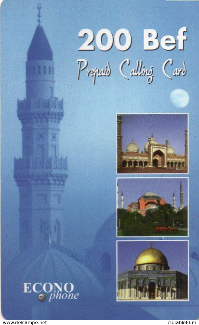 BELGIUM - PREPAID - ECONOPHONE - MOSQUE 200BEF - TURKEY RELATED - MINT - [2] Prepaid & Refill Cards