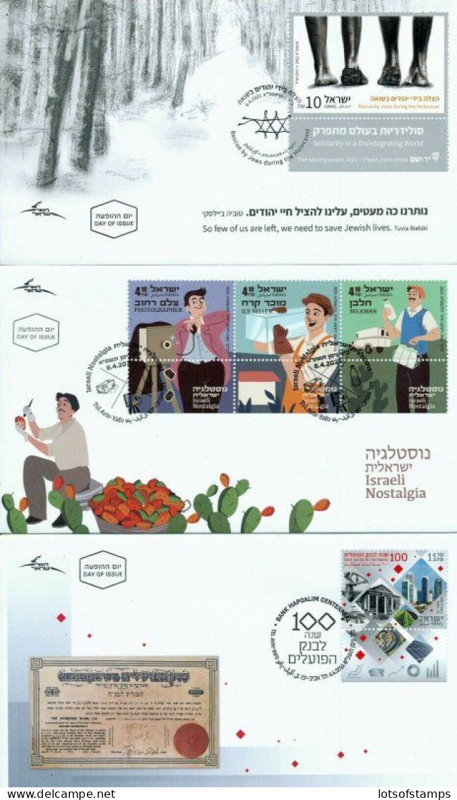 ISRAEL 2021 YEAR SET OF STAMPS & S/SHEETS FDC's SEE 7 SCANS - Lettres & Documents