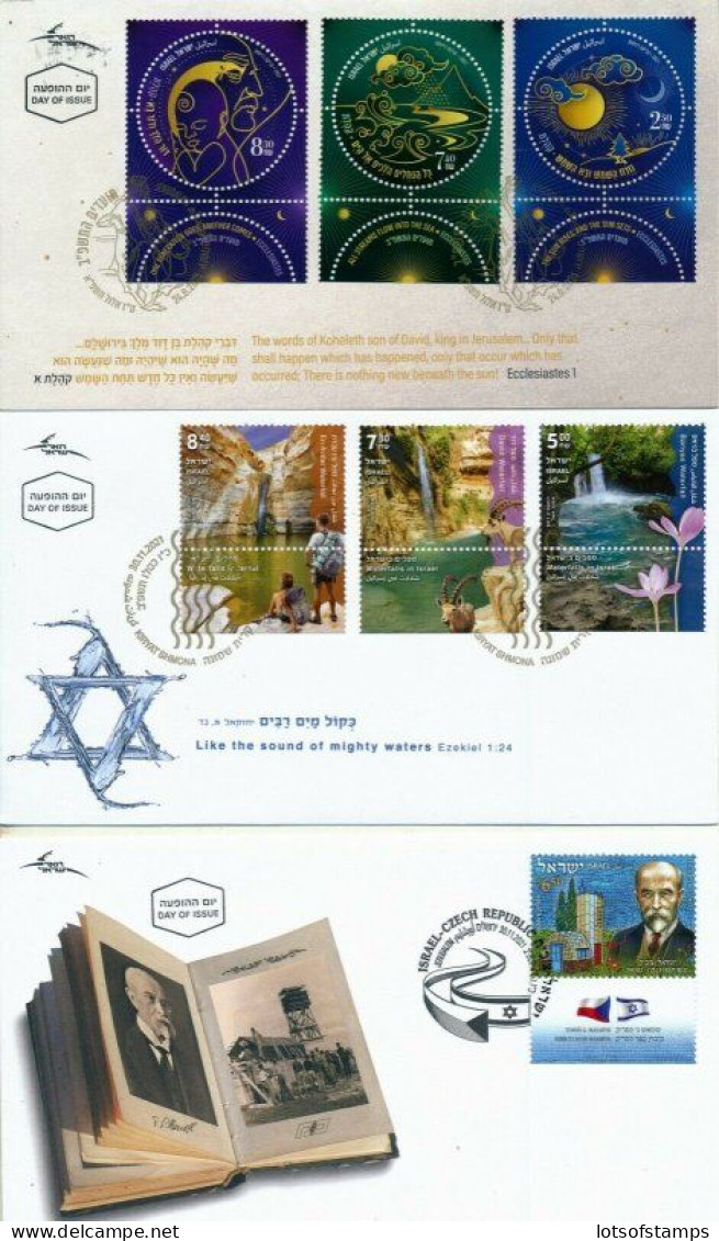 ISRAEL 2021 YEAR SET OF STAMPS & S/SHEETS FDC's SEE 7 SCANS