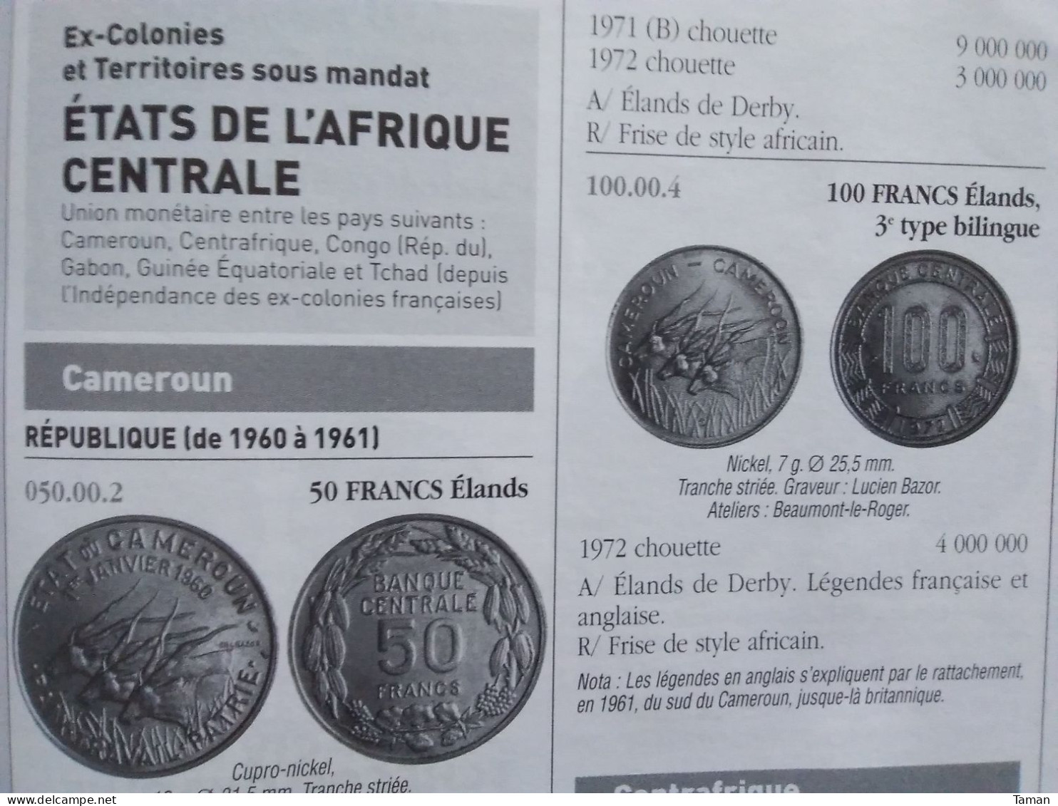 Numismatique & change - Rome - Cavaillon - Louis XIV - Second Empire - Etats de l'Afrique centrale