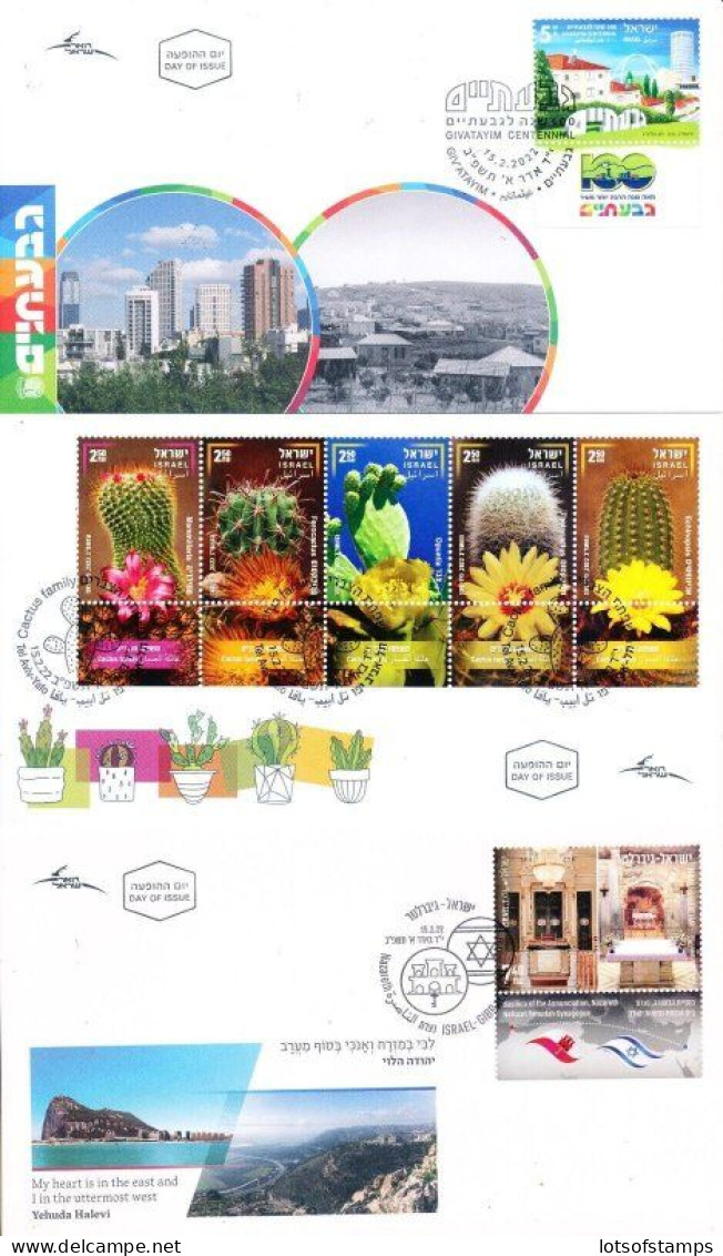 ISRAEL 2022 YEAR SET OF STAMPS & S/SHEETS FDC's SEE 7 SCANS - Lettres & Documents