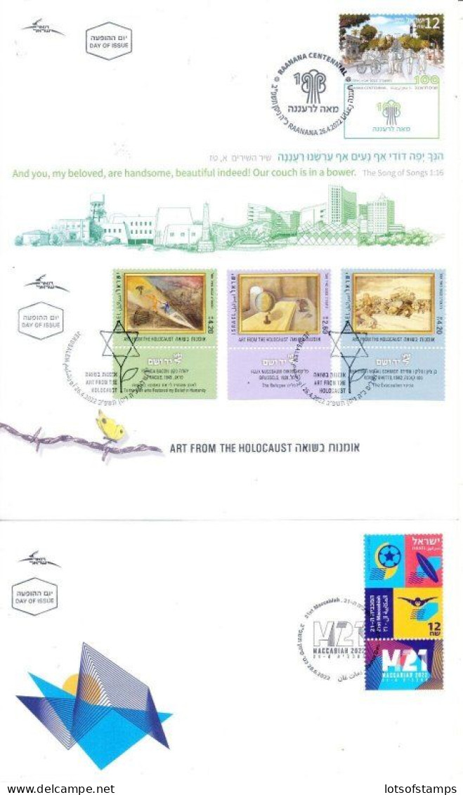 ISRAEL 2022 YEAR SET OF STAMPS & S/SHEETS FDC's SEE 7 SCANS - Briefe U. Dokumente