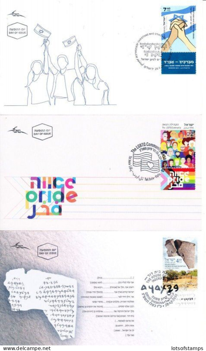 ISRAEL 2022 YEAR SET OF STAMPS & S/SHEETS FDC's SEE 7 SCANS - Briefe U. Dokumente