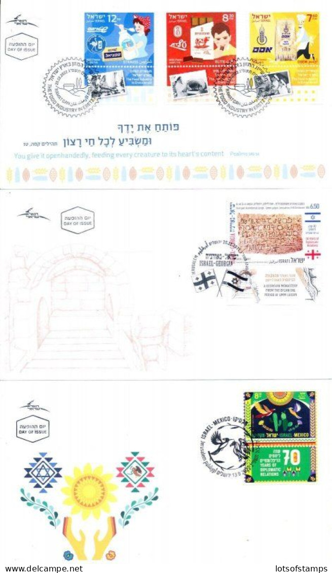 ISRAEL 2022 YEAR SET OF STAMPS & S/SHEETS FDC's SEE 7 SCANS - Covers & Documents