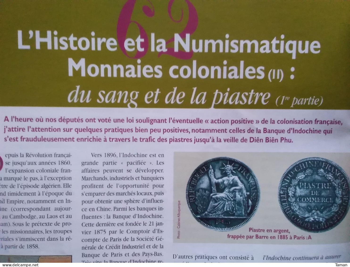 Numismatique & change - Monnaie de Paris - Rome - Montpellier - Dombes Indochine - Napoléon 40 F or