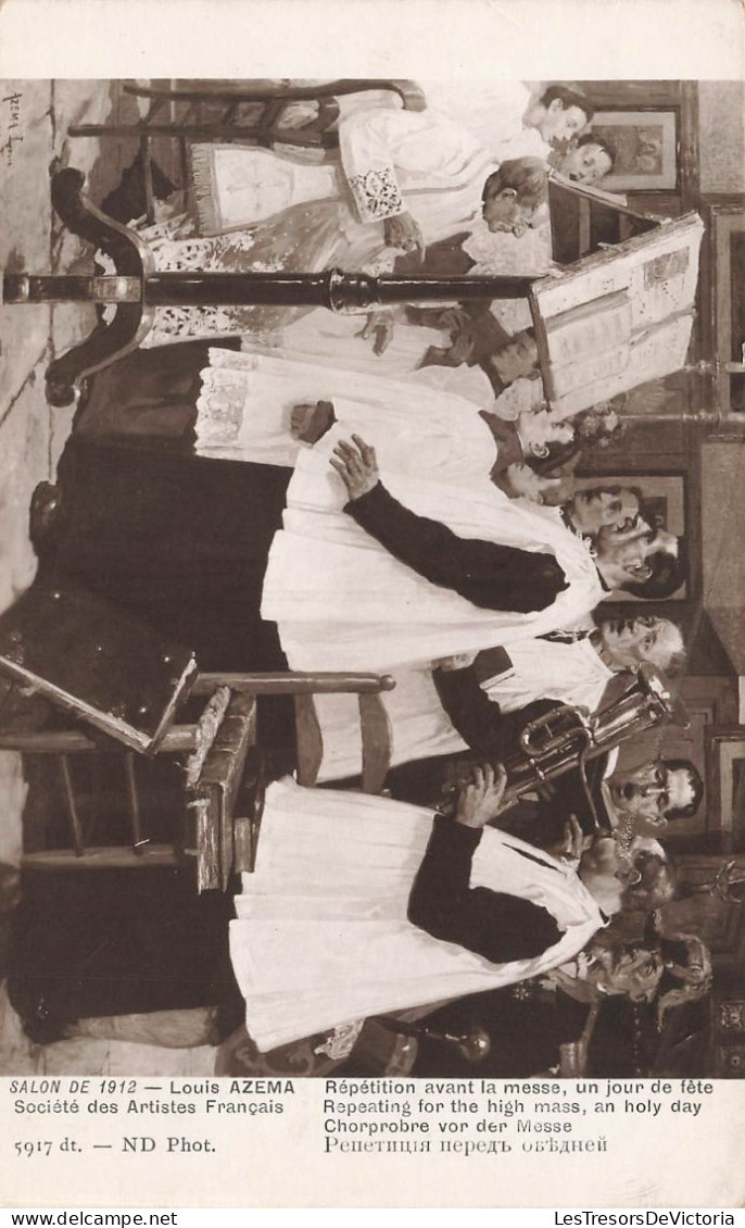 MUSEE - Salon De 1912 - Louis Azema - Répétition Avant La Messe, Un Jour De Fête - Carte Postale Ancienne - Museum