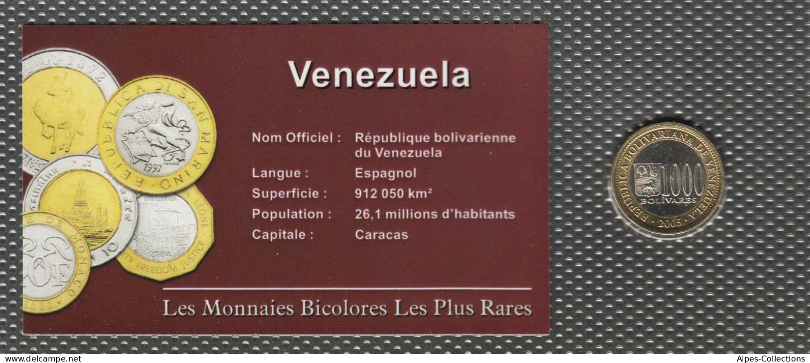 VEN85 - VENEZUELA - MONNAIES BICOLORES LES PLUS RARES - 1 000 Bolivares - 2005 - Venezuela
