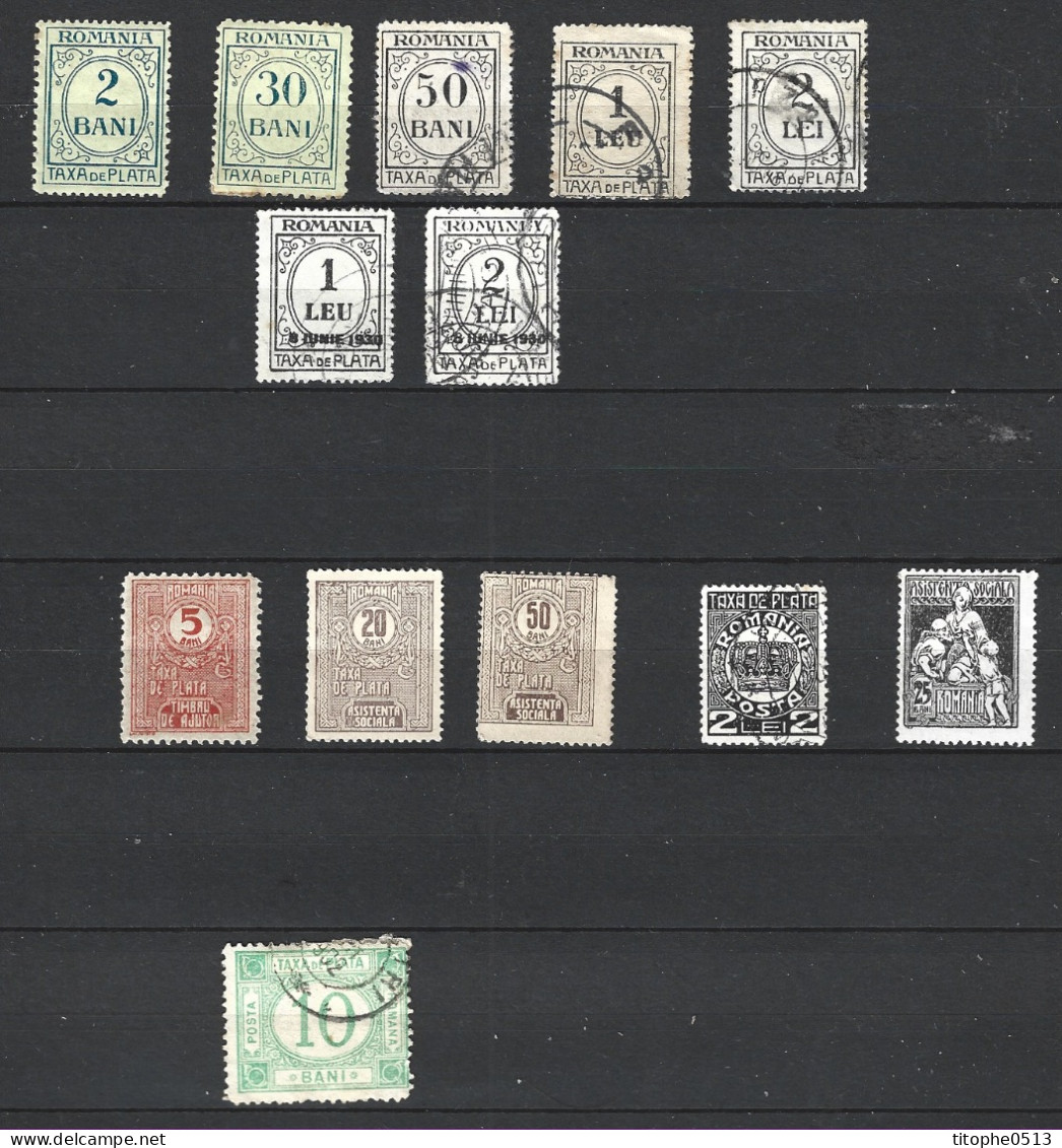 ROUMANIE. Petite Collection De Timbres Taxes. - Strafport