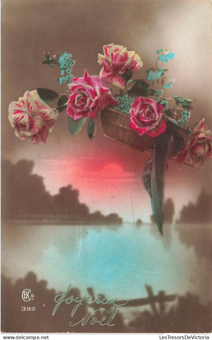 FÊTES - VŒUX - Joyeux Noel - Roses - Fantaisie - Colorisé - Carte Postale Ancienne - Autres & Non Classés