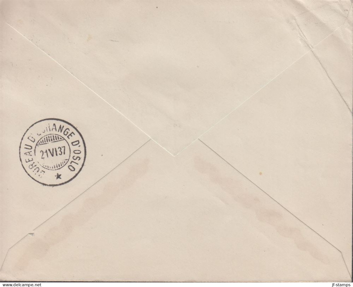 1937. SVERIGE. _Fine Cover With 50 öre BROMMA LUFTPOST To Oslo, Norge Cancelled STOCKHOLM-OSL... (Michel 239) - JF444795 - Storia Postale