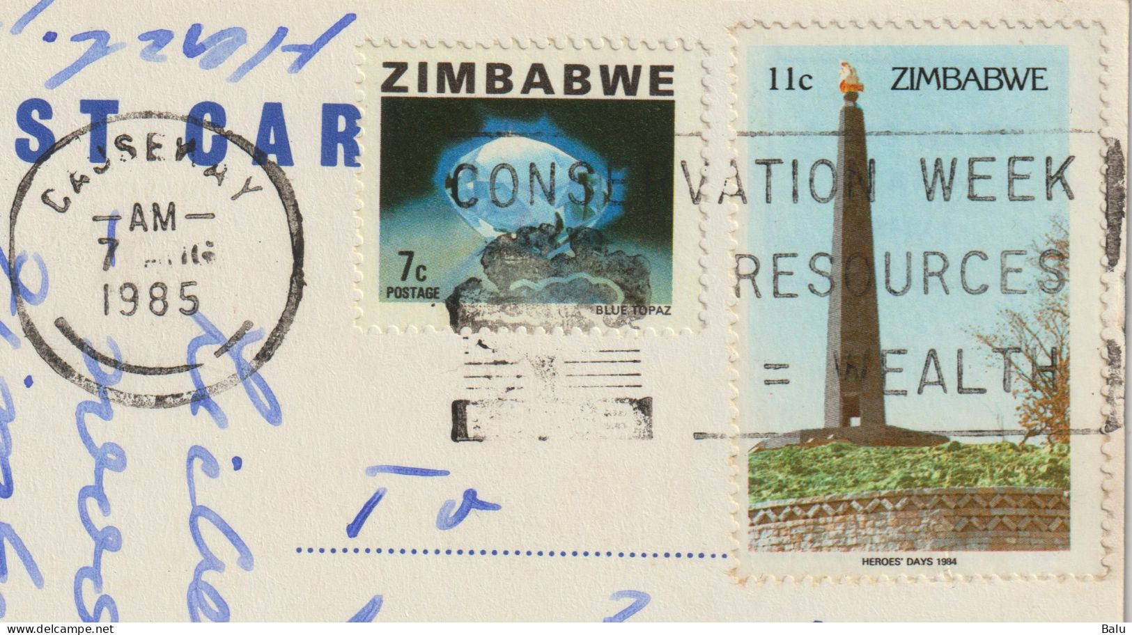 AK CPM Zimbabwe Msasa Trees, 1985 Postalisch Gelaufen, Siehe 3 Scans - Simbabwe