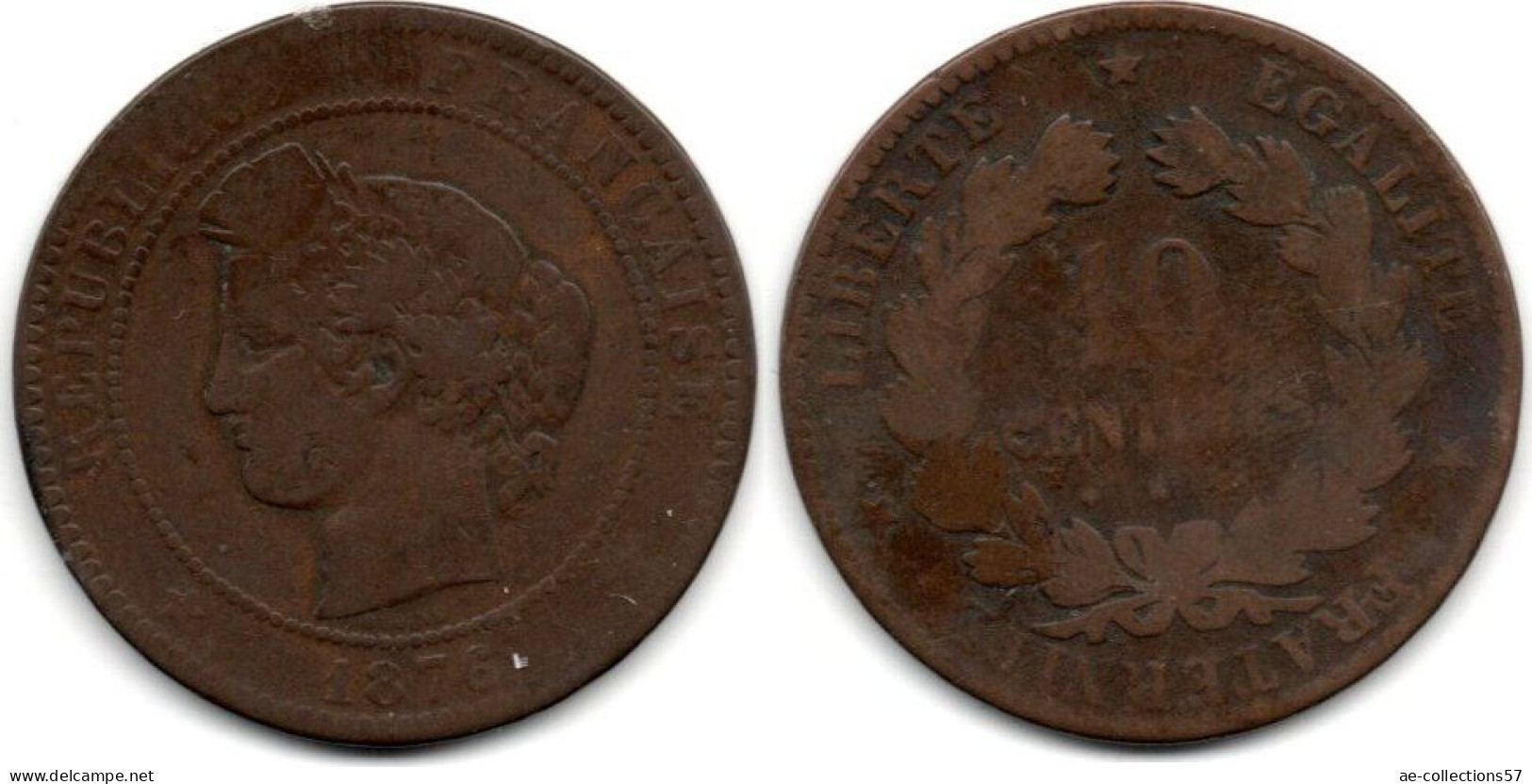 MA 28455 /  10 Centimes 1876 A B - 10 Centimes
