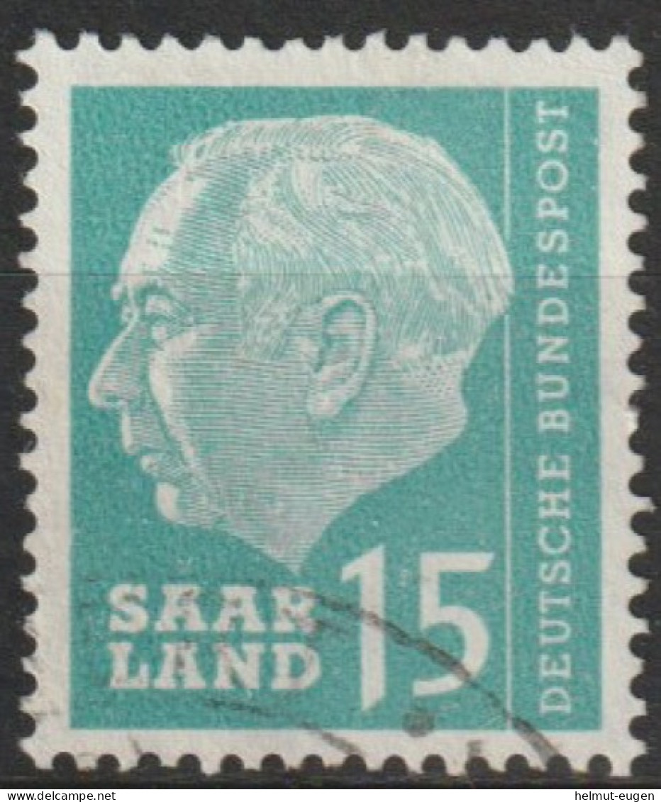 "Deutschland Saargebiet" - MiNr. 387 Deutschland Saargebiet Und Saarland 1957, 1. Jan./25. Mai. Bundespräsident Th. Heuß - Oblitérés
