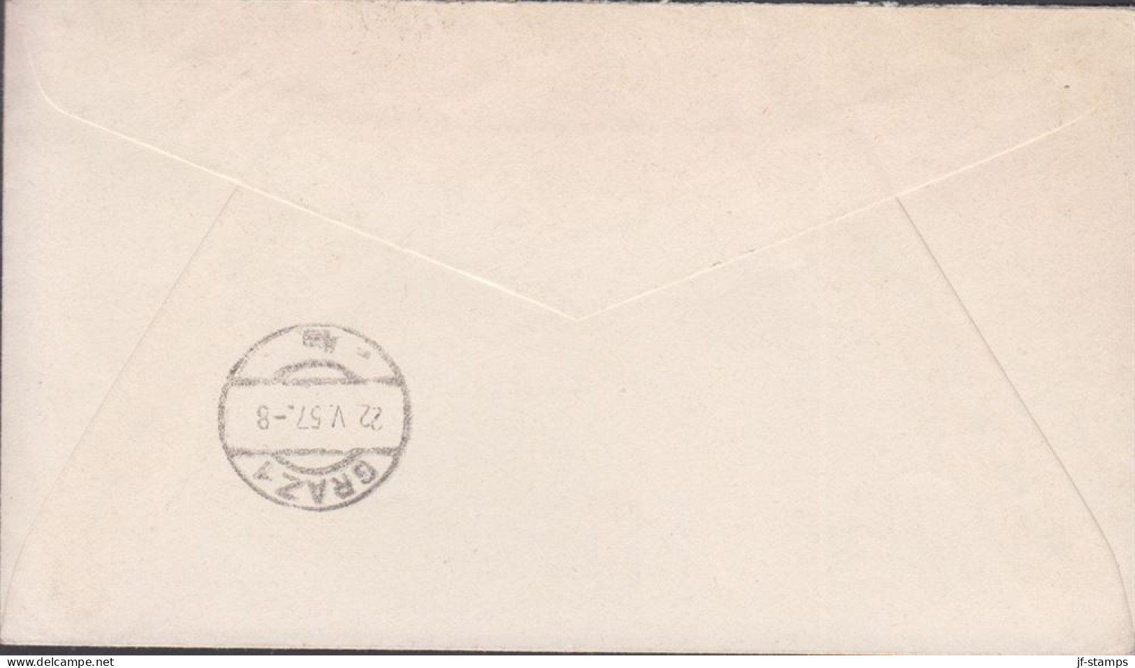 1957. LIECHTENSTEIN. 15 + 25 Rp Sport  On AIR MAIL Cover To Graz, Oesterreich Cancelled VADU... (Michel 355+) - JF445093 - Lettres & Documents