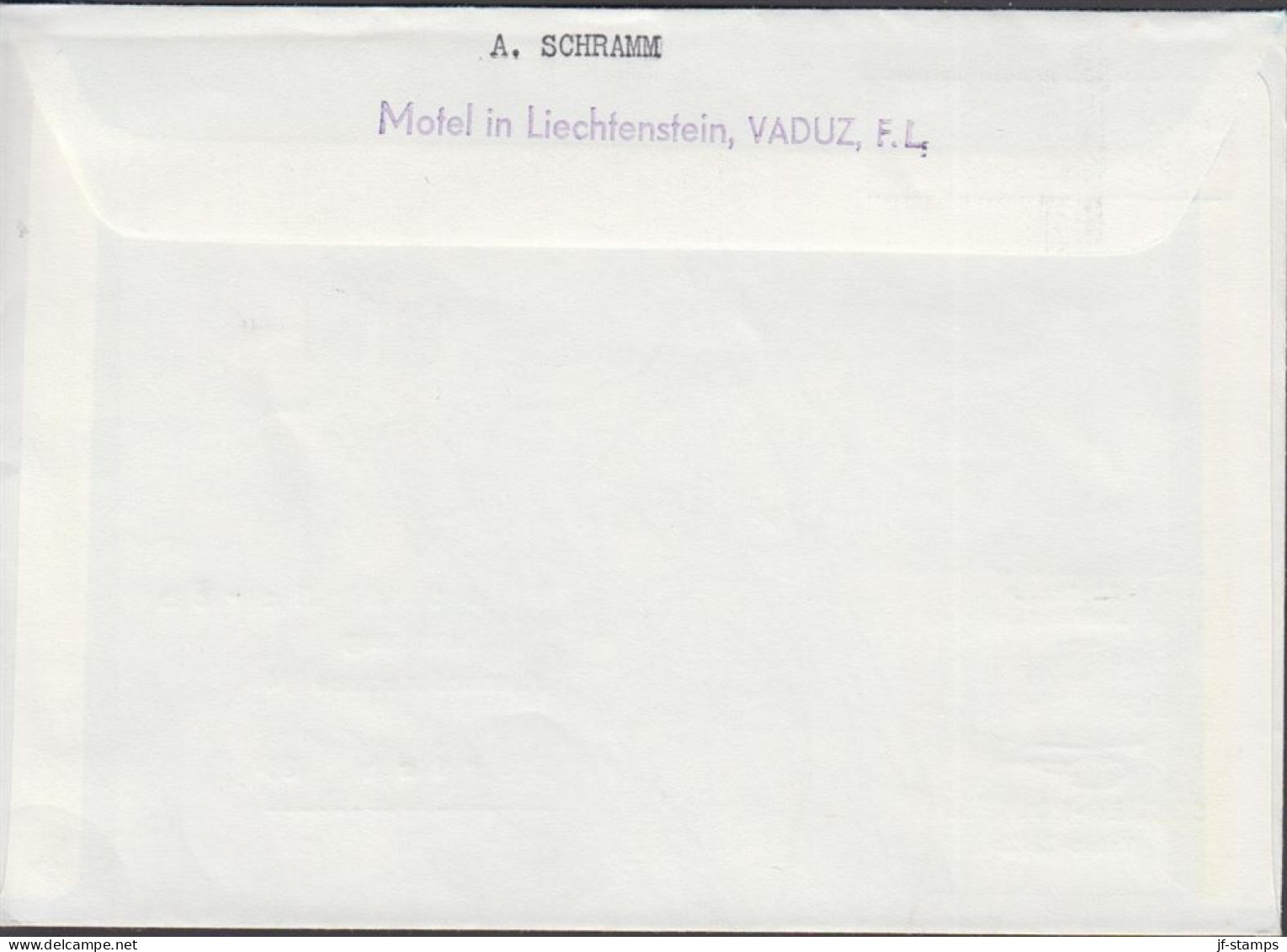 1960. LIECHTENSTEIN . Complete Set Air Mail Stamps On Fine Cover Cancelled VADUZ 28.V.196... (Michel 391-394) - JF445107 - Lettres & Documents