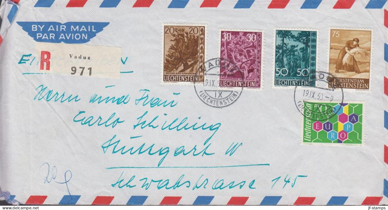 1960. LIECHTENSTEIN . 50 Rp EUROPA CEPT-issue And Complete Set Nature On Unusual FDC Cancell... (Michel 398+) - JF445110 - Covers & Documents