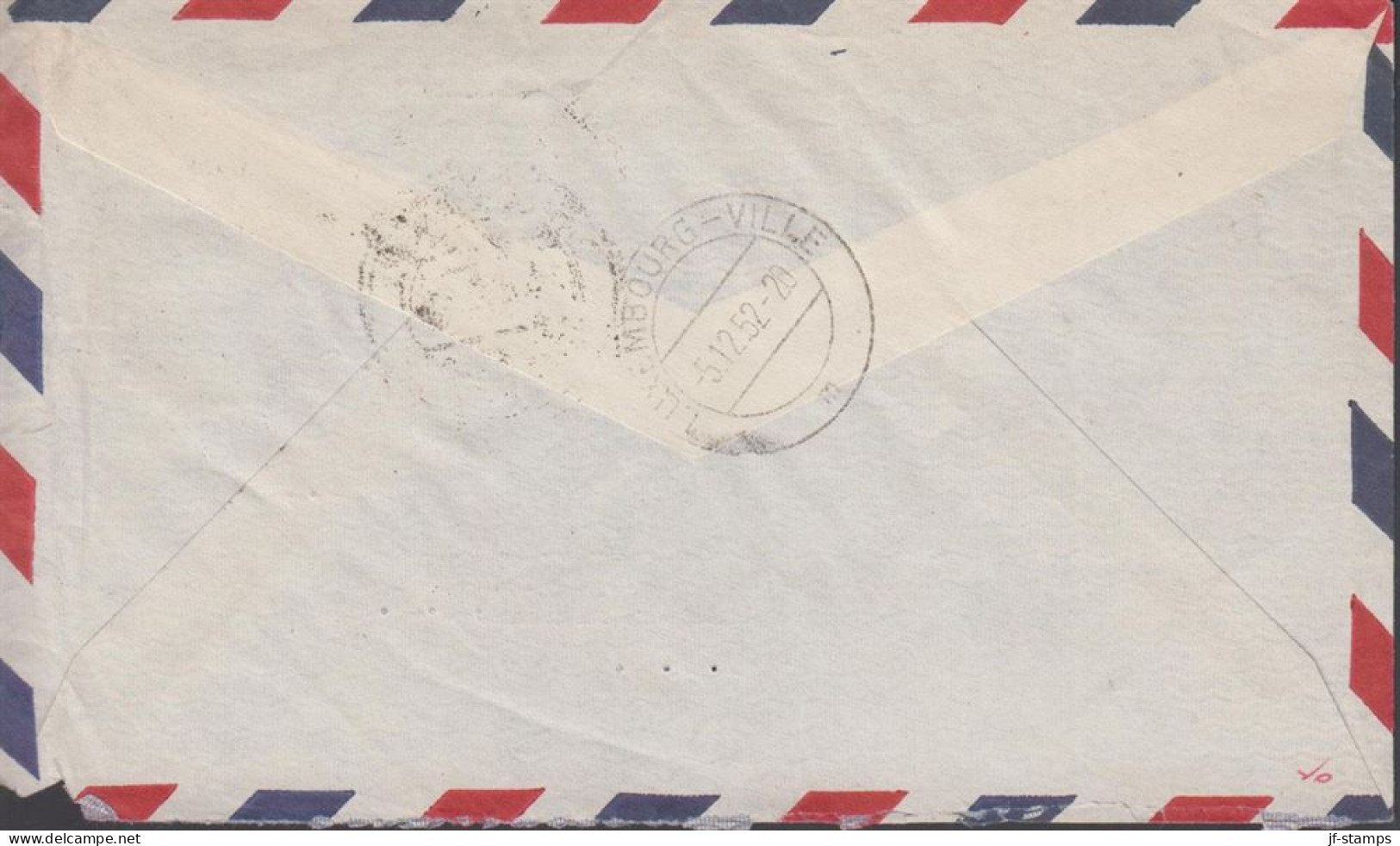 1952.  LUXEMBOURG. 4 F Biking +3 F Swimming On Small AIR MAIL Cover To USA Cancelled RUMELAN... (Michel 499+) - JF445146 - Covers & Documents