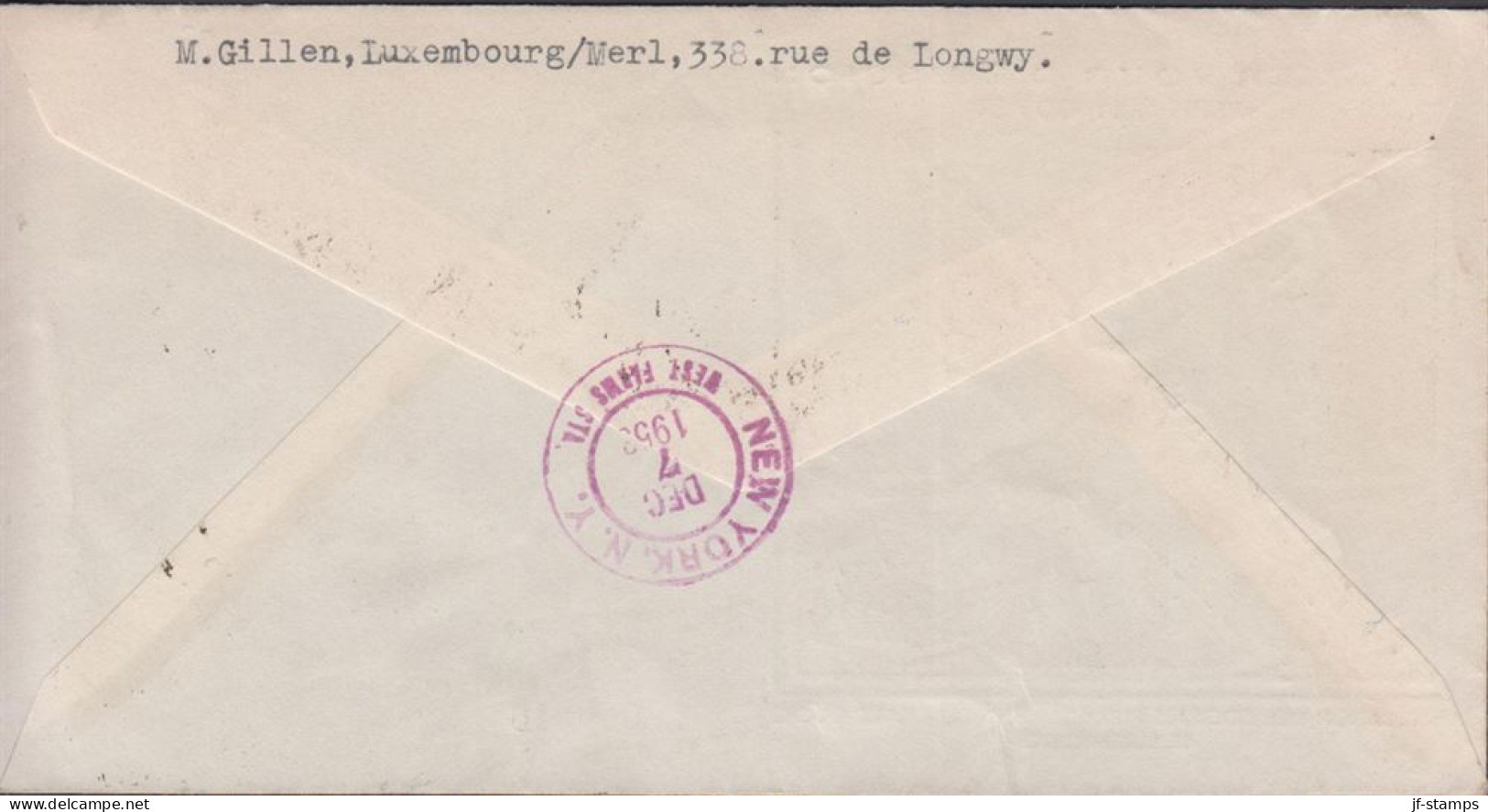 1953. LUXEMBOURG. Fine Registered FDC To USA With Complete Set CARITAS PLAYS Cancelled Fi... (Michel 517-522) - JF445149 - Brieven En Documenten