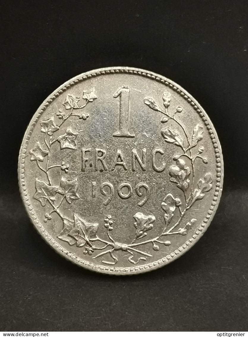 1 FRANC ARGENT 1909 LEOPOLD II TYPE VINCOTTE EN FRANCAIS BELGIQUE / BELGIUM SILVER - 1 Franc