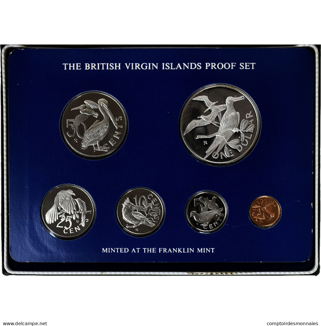 Monnaie, Îles Vierges Britanniques, Set 1 Cent - 1 Dollar, 1976, Franklin Mint - Iles Vièrges Britanniques