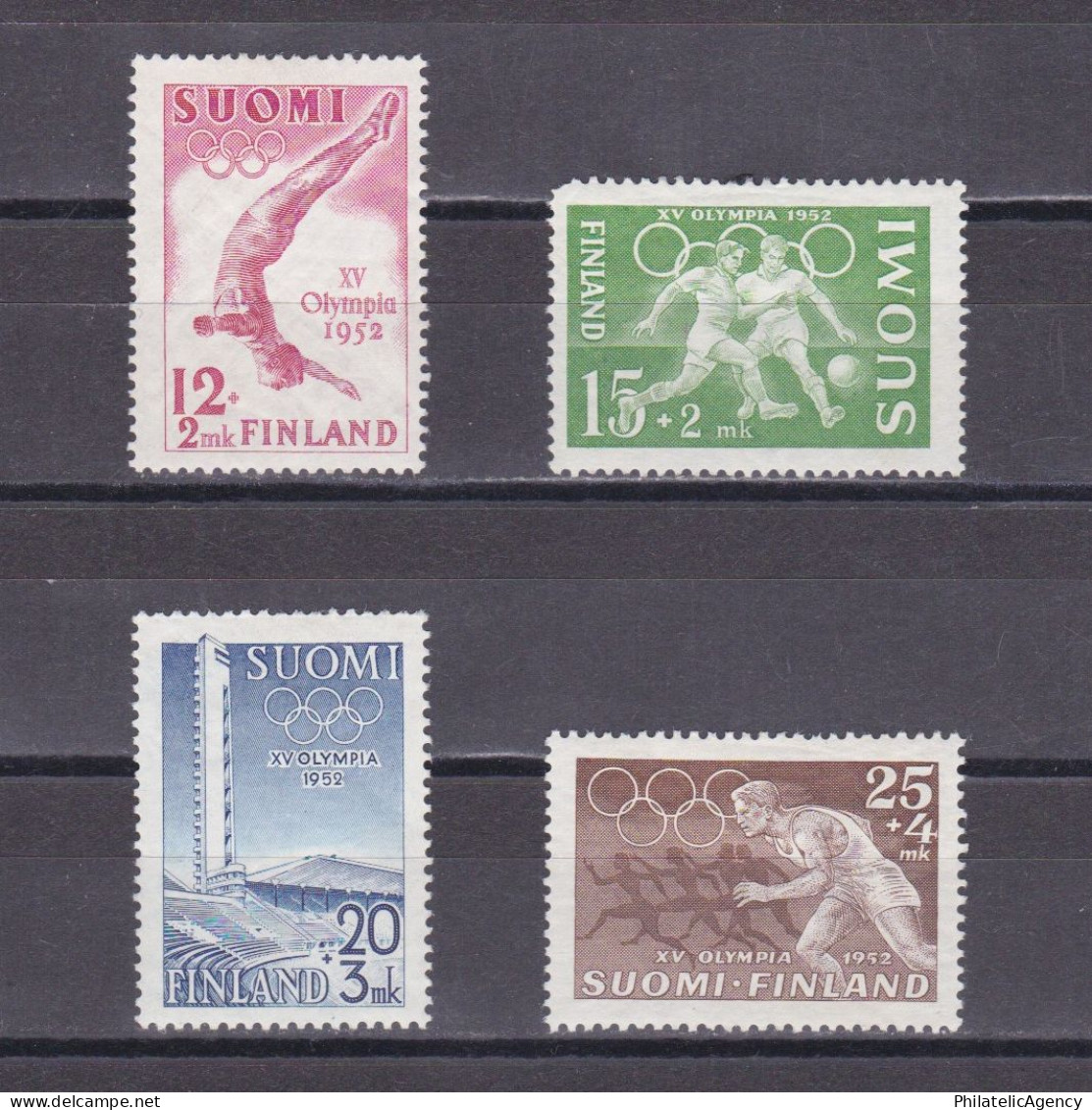 FINLAND 1951, Sc# B110-B113, Semi-Postal, Olympics, Sport, MH - Summer 1952: Helsinki