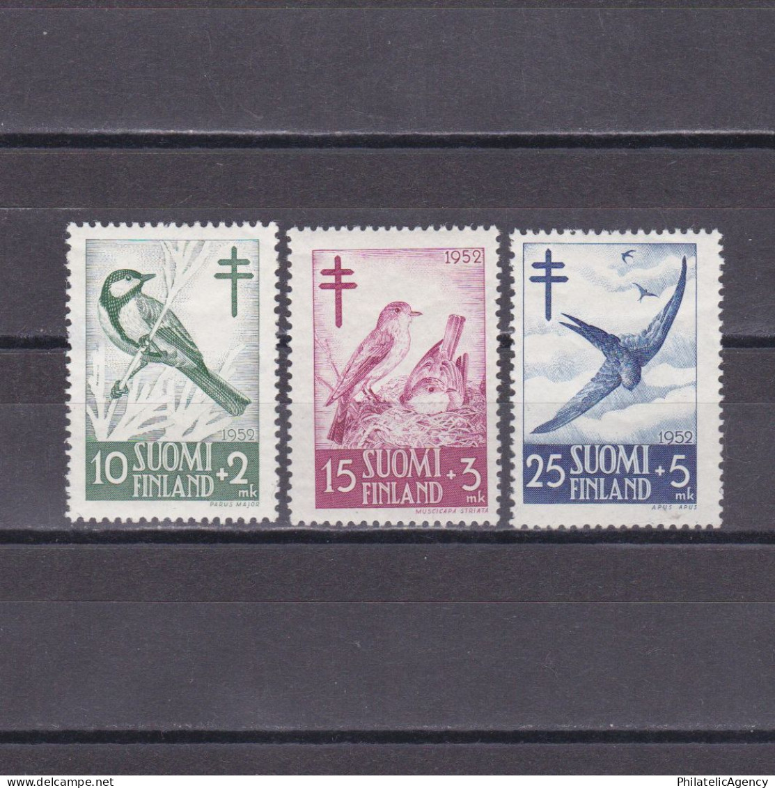 FINLAND 1952, Sc# B117-B119, Semi-Postal, Birds, MH - Mussen