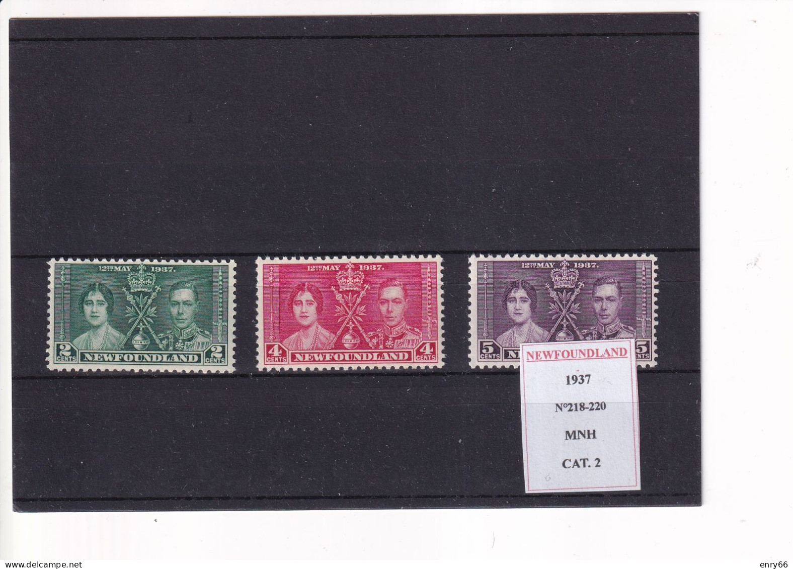 NEWFOUNDLAND 1937 N°218-220 MNH - 1908-1947