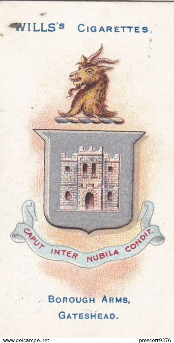 Borough Arms 1906 - Wills Cigarette Card - Antique - 87 Gateshead - Wills
