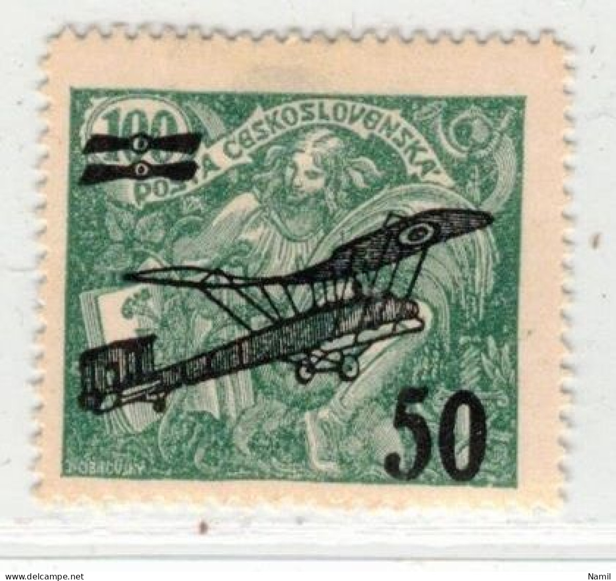 Tchécoslovaquie 1922 Mi 199 (Yv PA 7), (MH)*, Trace De Charniere, - Unused Stamps