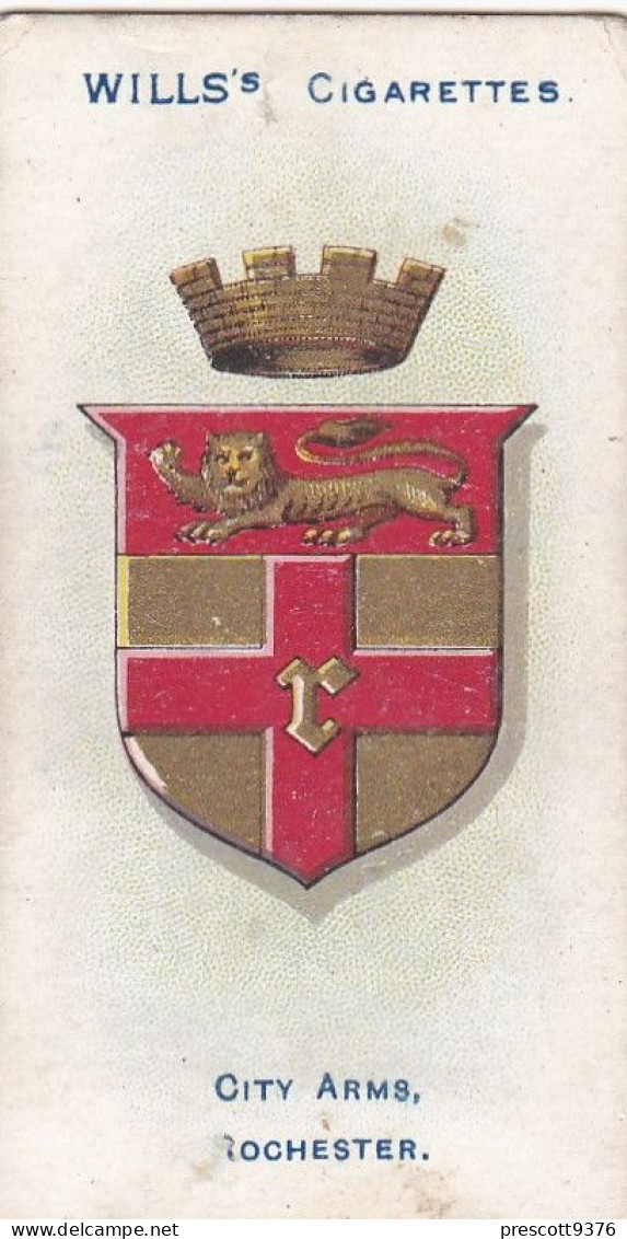Borough Arms 1906 - Wills Cigarette Card - Antique - 53 Rochester - Wills