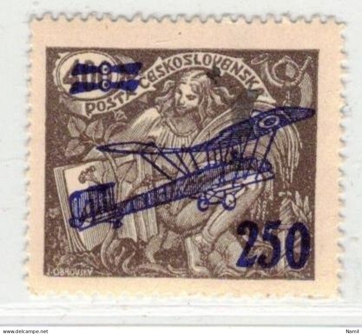Tchécoslovaquie 1922 Mi 201 (Yv PA 9), (MH)*, Trace De Charniere, - Unused Stamps