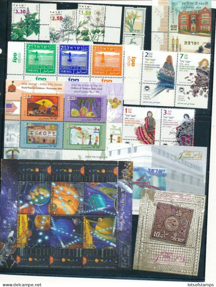 ISRAEL 2006 YEAR SET COMPLETE W/ S/SHEETS MNH - SEE 3 SCANS - Storia Postale